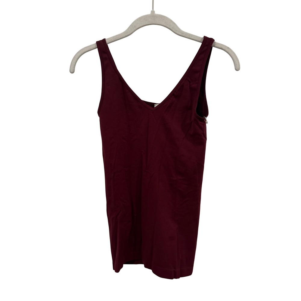Anthropologie Evereve Reversible V-Neck Scoop Neck Cami Tank Top Wine Red Small